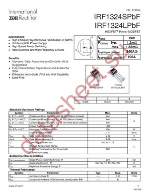IRF1324LPBF datasheet  